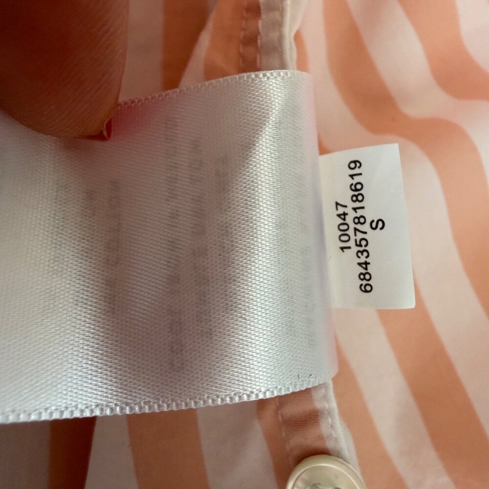 AYR The Deep End Shirt Orange Striped Size S Minimalist Capsule Preppy Work - Picture 7 of 9